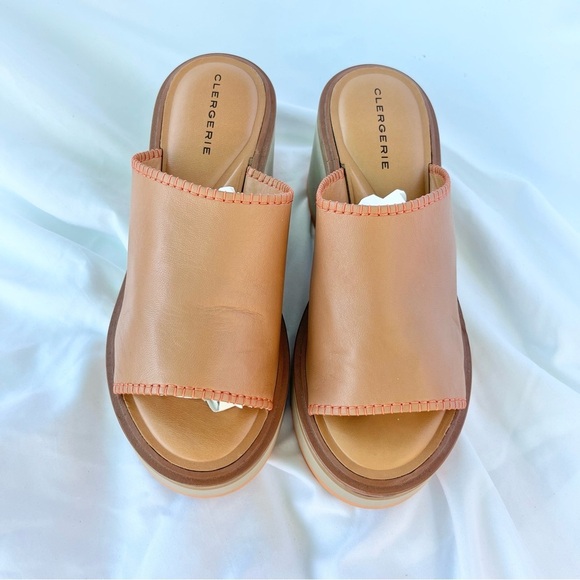 ROBERT CLERGERIE | NWOT LOGAN BROWN LEATHER CESSY BLOCK PLATFORM MULES 39/8.5 - Picture 4 of 9